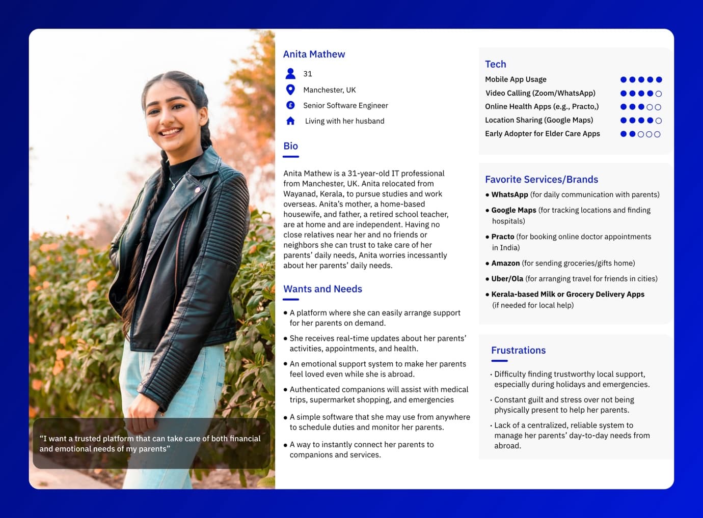 User Personas - Overseas Daughter